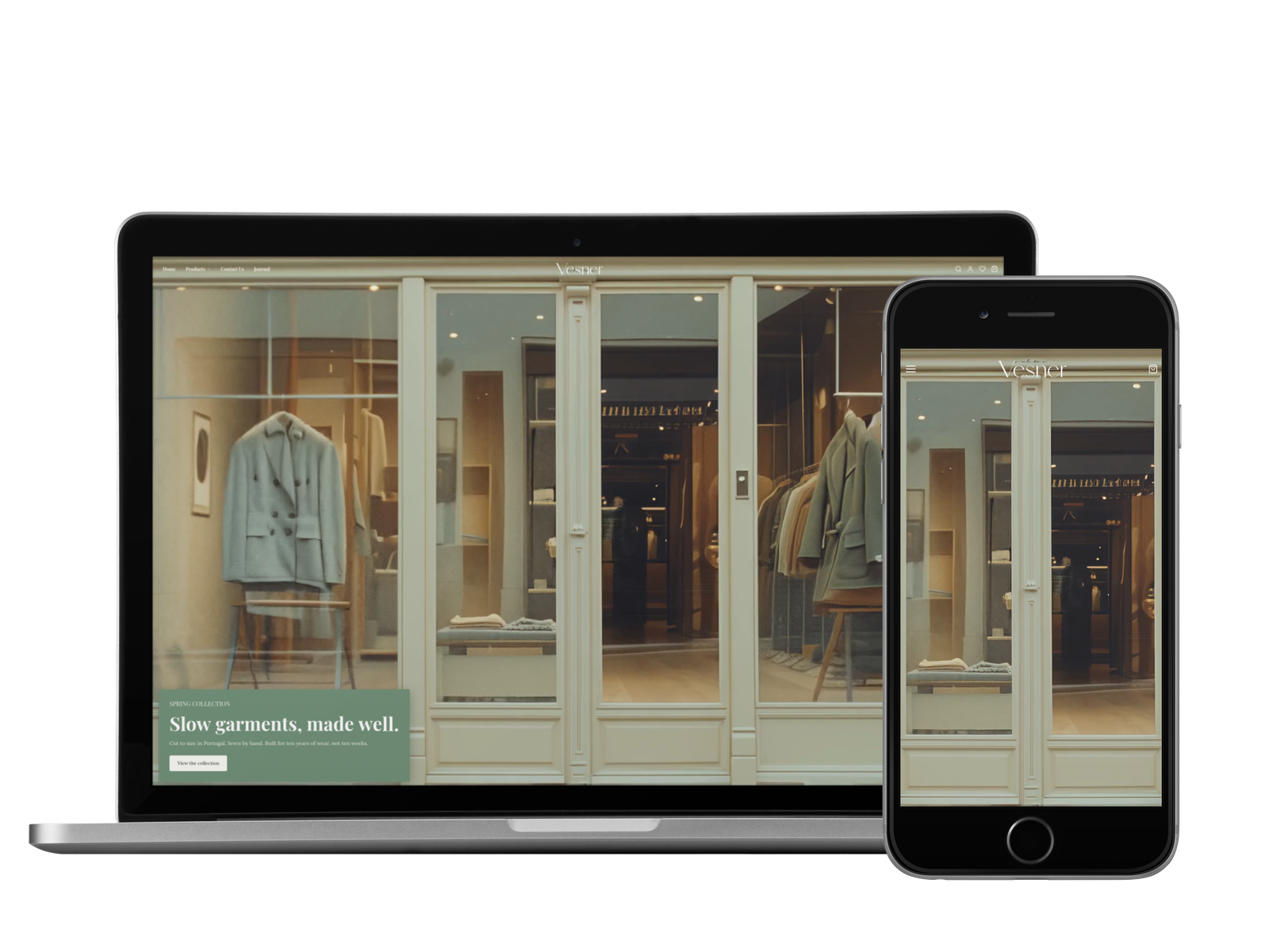 vesner.store — desktop and mobile preview
